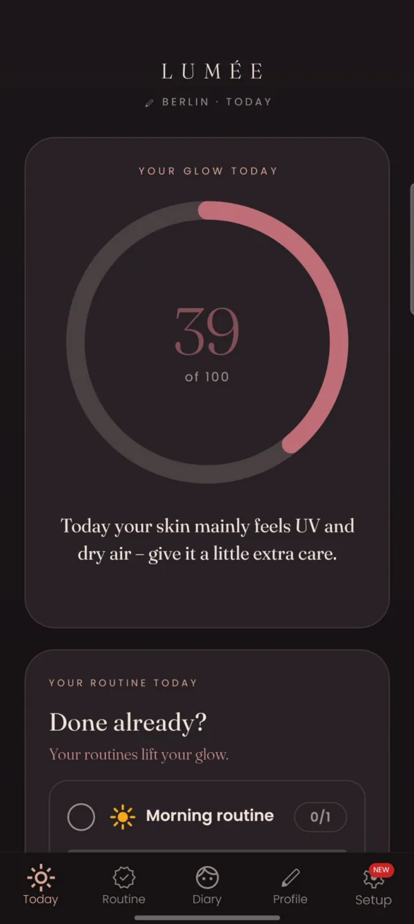 Glow Score of 64 out of 100 with a note on dry and polluted air